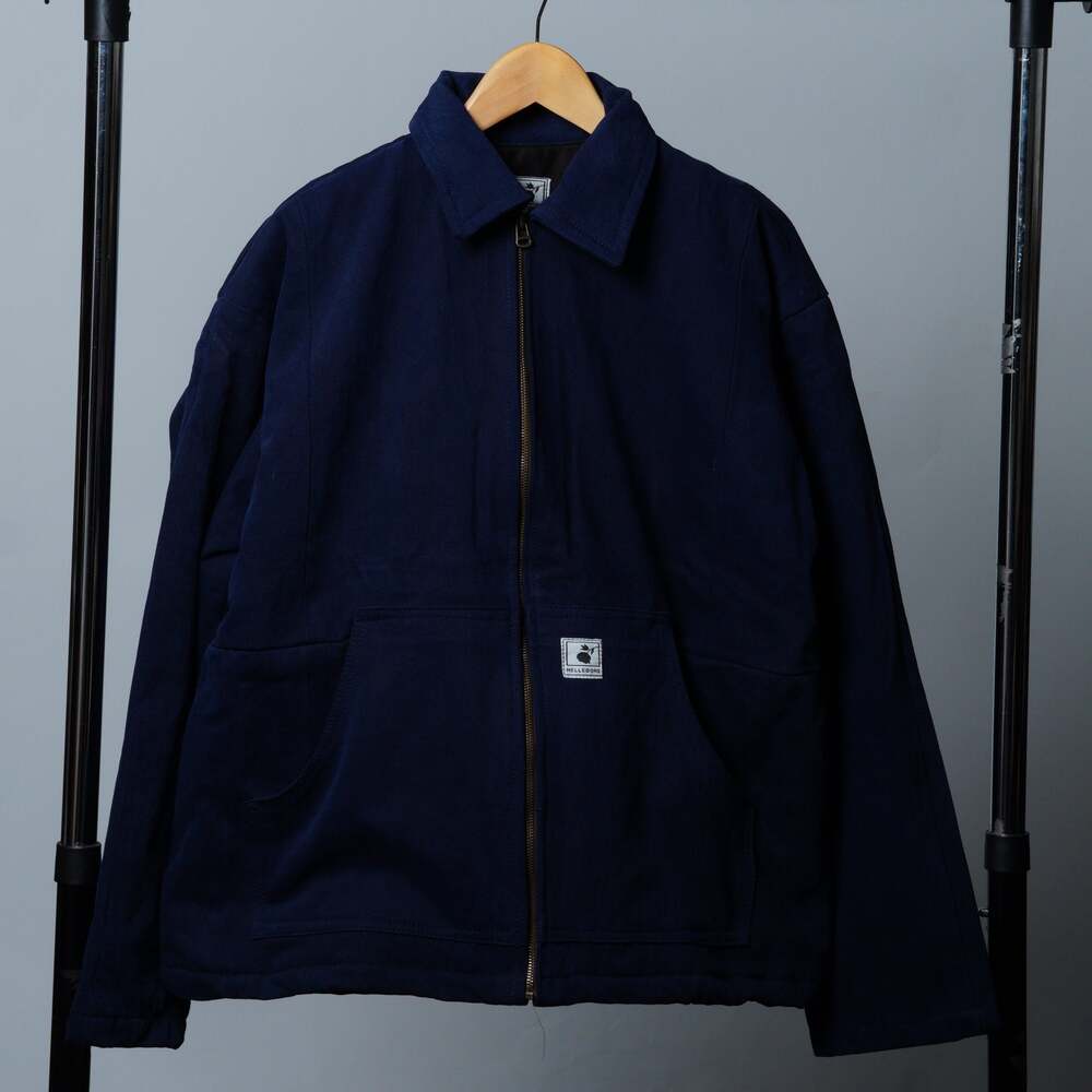 Upcycled Navy Blue Box Stitch Jacket